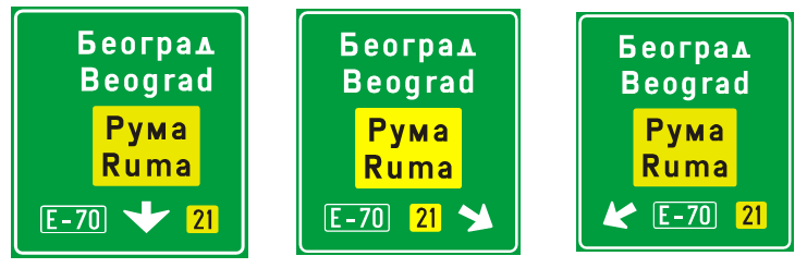 ZNAK „PUTOKAZ ZA PRESTROJAVANjE ZA KRETANjE DO ODREĐENOG MESTA”